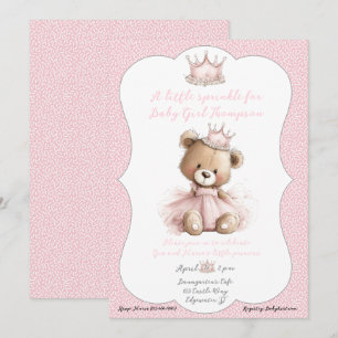 Baby Sprinkle Invitation Teddy Bear Princess