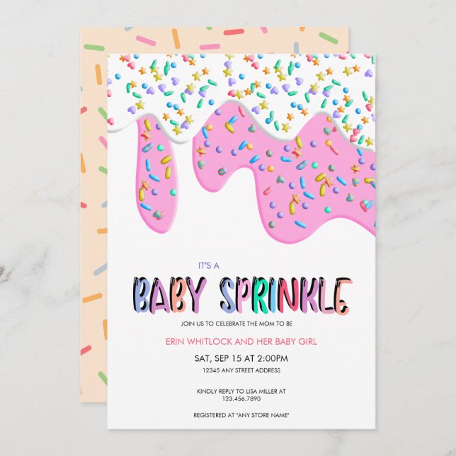 Baby Sprinkle Invitations (Front/Back)