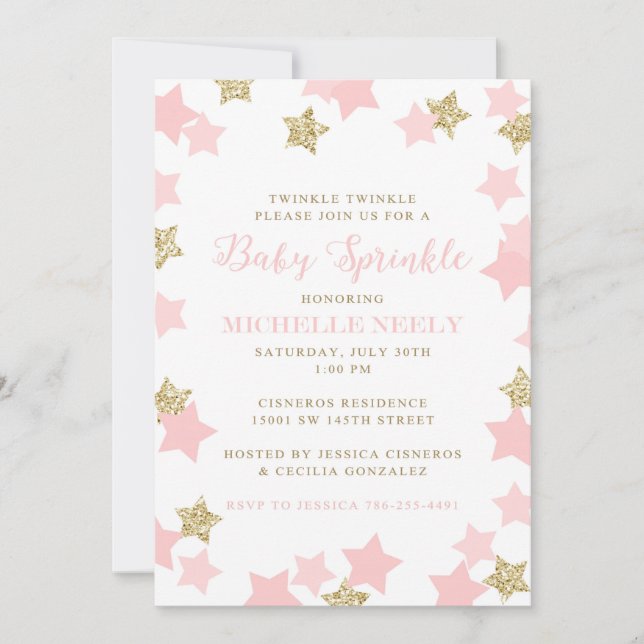 Baby Sprinkle Invitations for Jessica (Front)