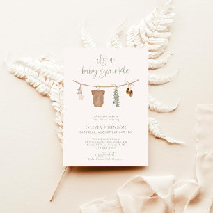 Baby Sprinkle Invite, Baby Boy Sprinkle Neutral  Invitation