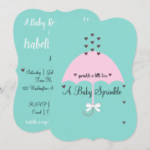Baby Sprinkle Little Love Shower Baby Reveal Party Invitation