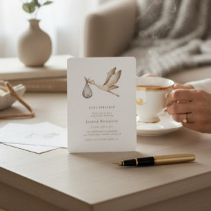 Baby sprinkle minimal watercolor baby shower invitation