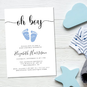 Baby Sprinkle Oh Boy Blue Invitation