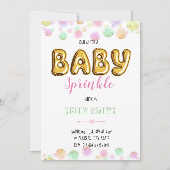 Baby sprinkle party invitation (Front)