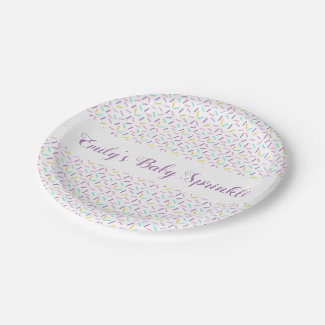 Baby Sprinkle Personalized Party Plates (Angled)