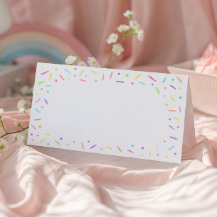 Baby Sprinkle Pink Gold Rainbow Place Cards