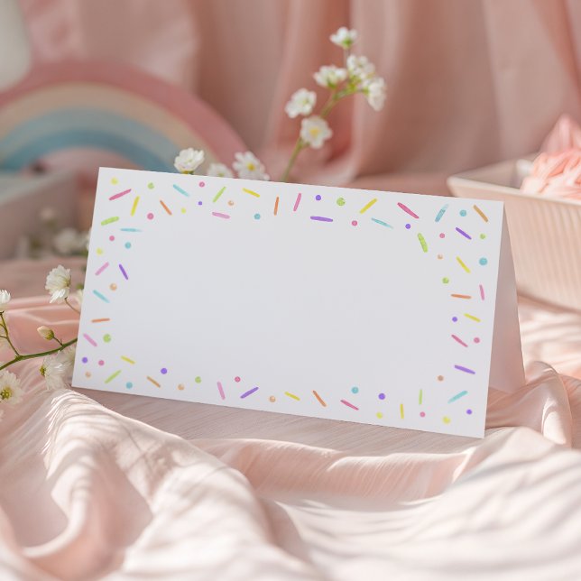 Baby Sprinkle Pink Gold Rainbow Place Cards (Creator Uploaded)