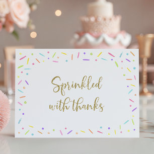 Baby Sprinkle Rainbow Gold Thank You Card