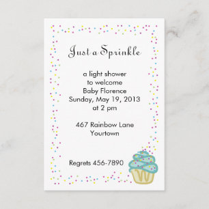 Baby Sprinkle Shower Invitation Blue Cupcake