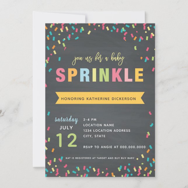 Baby Sprinkle Shower Invitation Multi colour (Front)