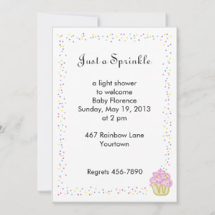 Baby Sprinkle Shower Invitation with Pink Cupcake
