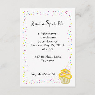 Baby Sprinkle Shower Invitation Yellow Cupcake