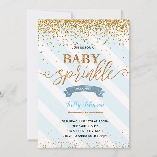Baby sprinkle shower party invitation (Front)