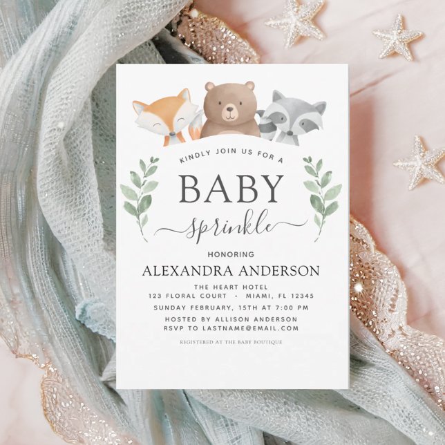 Baby Sprinkle Shower Woodland Eucalyptus Greenery Invitation (Creator Uploaded)