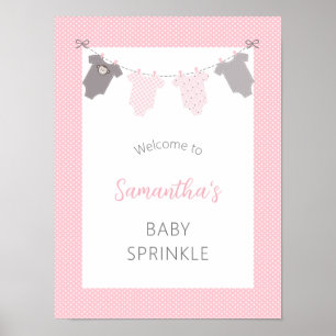 Baby Sprinkle Welcome sign - girl clothesline