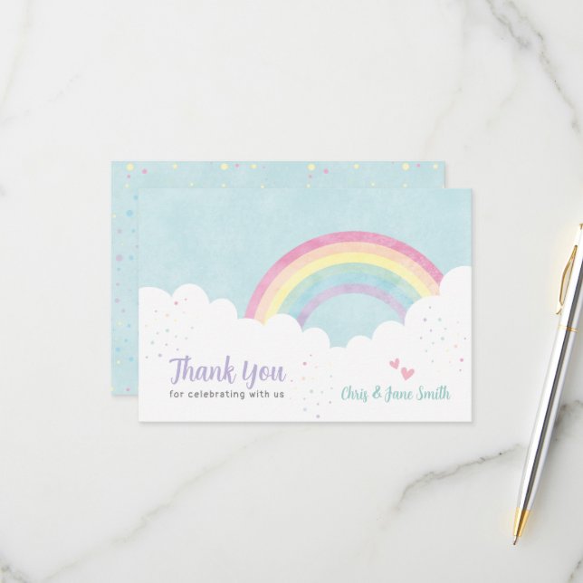 Baby Sprinkles Pastel Rainbow  RSVP Card (Front/Back In Situ)