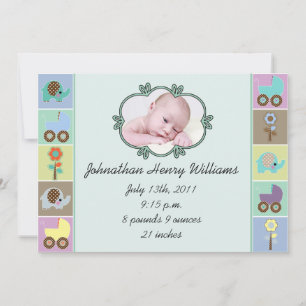 Baby Squares Baby Announcement