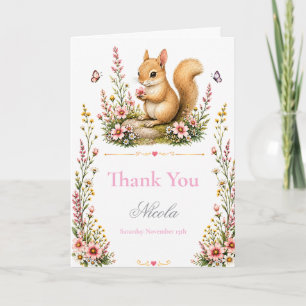 Baby Squirrel Baby Shower Thank You Card