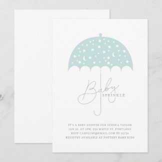 Baby Stars Brolly Baby Shower Invitation
