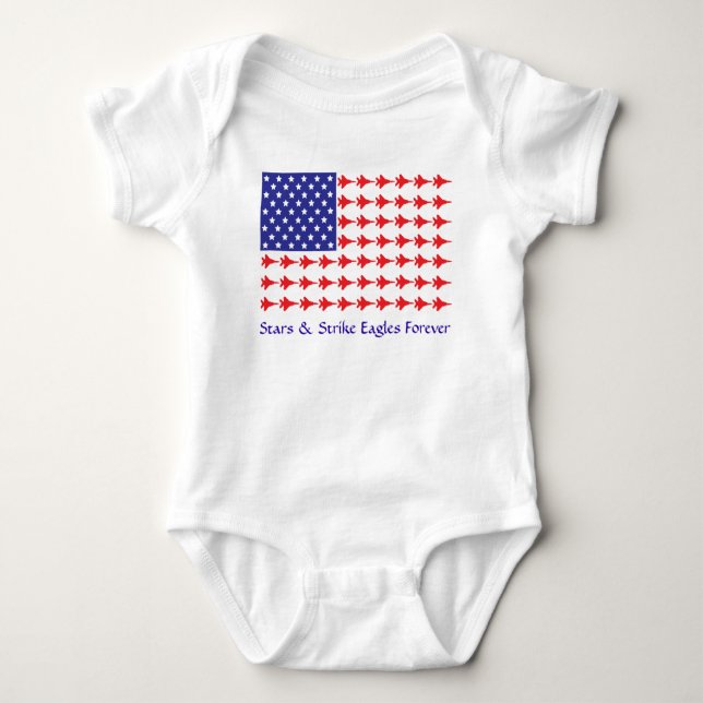 Baby Stars & Strike Eagles Forever One Piece Baby Bodysuit (Front)
