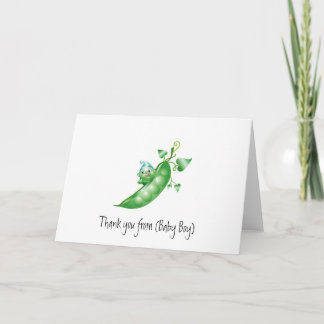 Baby Stationery/Thank You Card-Boy Pea in a Pod Thank You Card