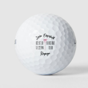 Baby Stats Birth Announcement Custom Keepsake Golf Balls