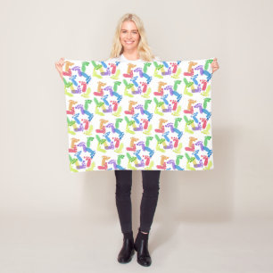 Baby Steps, Baby Feet, Baby Footprints in Colours  Fleece Blanket