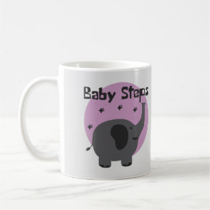 Baby steps Kawaii cute baby elephant grey & purple Coffee Mug