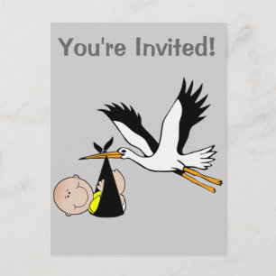 Baby & Stork - Bundle of Joy Invitation Postcard