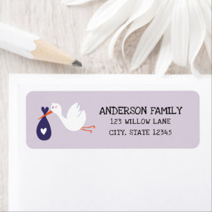 Baby Stork Return Address Label