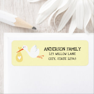 Baby Stork Return Address Label