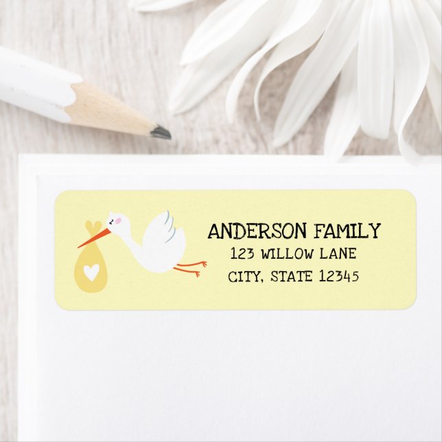Baby Stork Return Address Label (Insitu)
