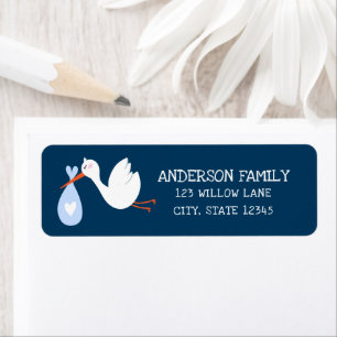 Baby Stork Return Address Label