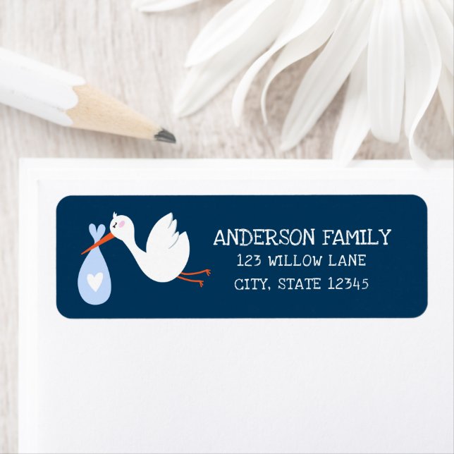 Baby Stork Return Address Label (Insitu)