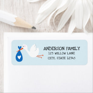 Baby Stork Return Address Label