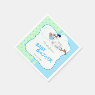 Baby Stork with a Cute Little Baby Boy Napkin
