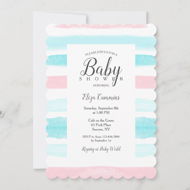 Baby Stripes Shower Invitation (Front)