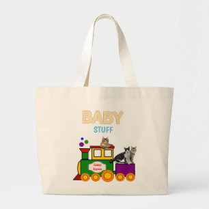 Baby Stuff with Choo-Choo Train and Cats Tote Bag