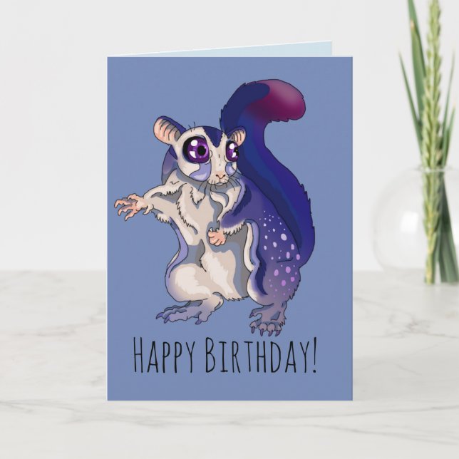 Baby Sugar Glider Birthday Card (Front)