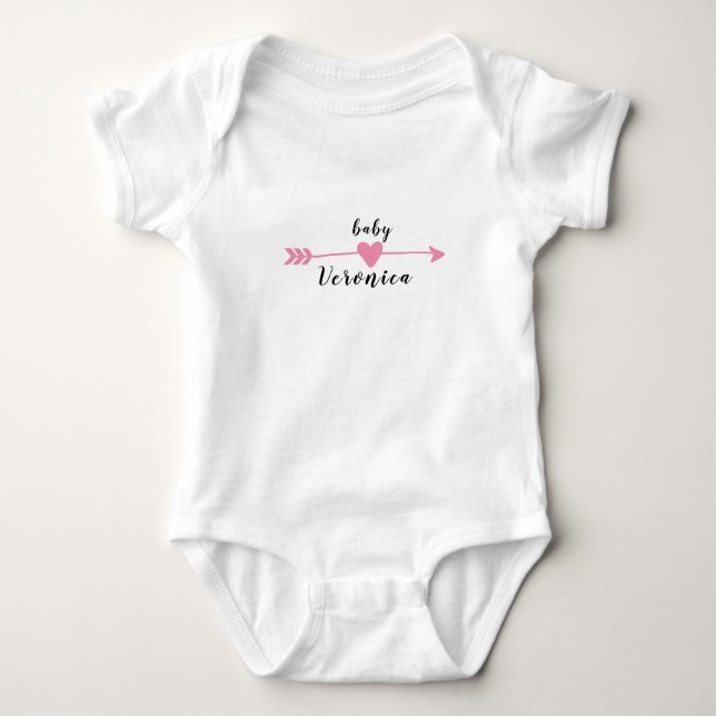 Baby surname cute modern stylish bodysuit (Front)