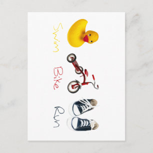 Baby Swim Bike Run Postcard