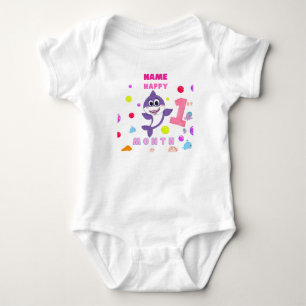 Baby T-shirt,  First birthday, Shark, personalized Bodysuit