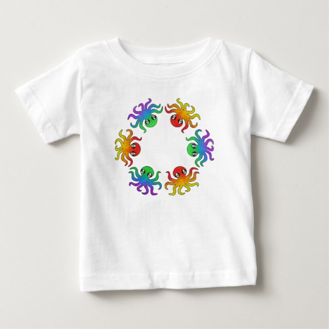 Baby T-Shirt - Gradient Octopus (white) (Front)