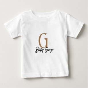 Baby t-shirt monogram name minimal shower gift