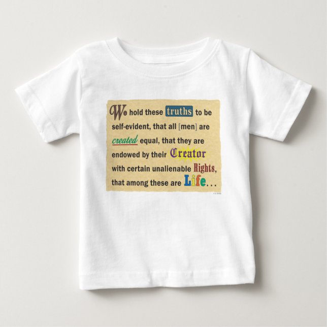 Baby t-shirt or one-piece. (Front)