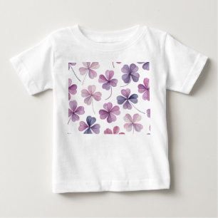 “Baby T-Shirt – Pink & Purple Clover Floral”