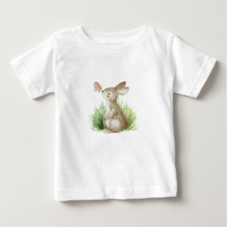 Baby T-Shirt with bunny and butterfly. 