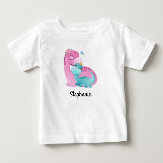 Baby T-shirt with custom name | dinosaurs (Front)