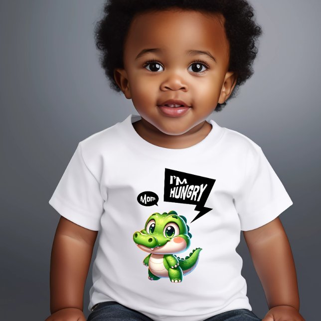 Baby T-Shirt with Cute Hungry Crocodile (Creator Uploaded)