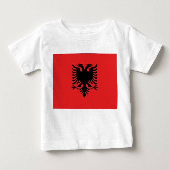 Baby T-Shirt with Flag of Albania (Front)